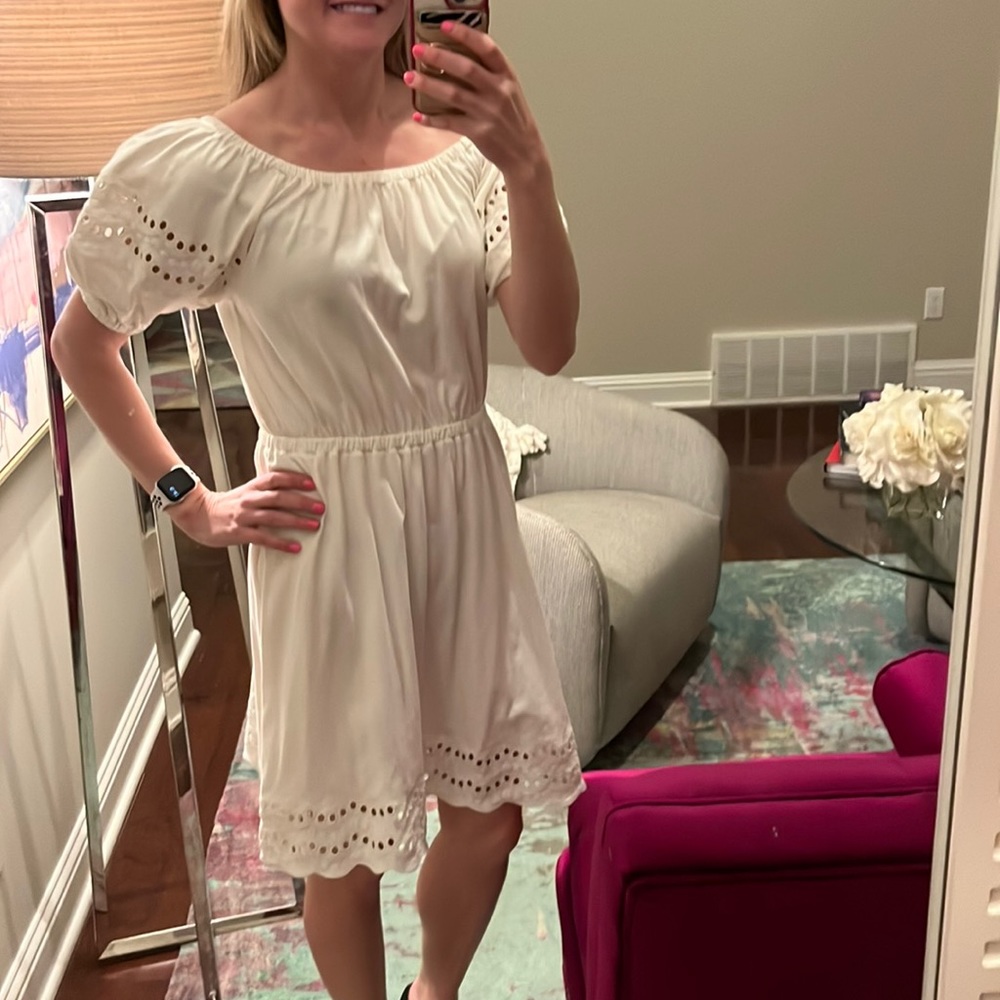 Kate Spade off the shoulder eyelet white dress! Stunning!
